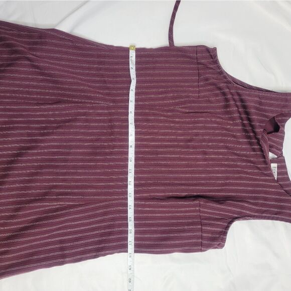 VINTAGE 90s Y2K dress Rampage maroon pinstripe button back tie mini S‎ - Picture 6 of 10